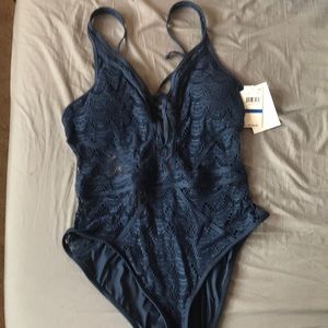 New Becca lace navy swim suit